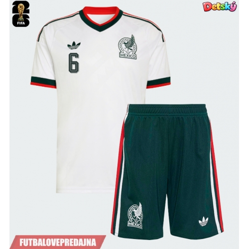 Lacne Dětský Futbalové dres Mexiko Erik Lira #6 MS 2026 Krátky Rukáv - Preč (+ trenírky)
